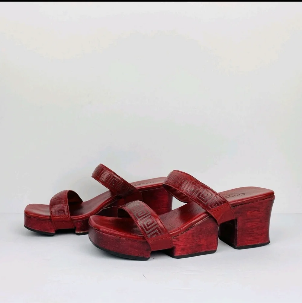Cole Haan Women’s Red Resort Vintage Platform Slide Sandals - Picture 1 of 5